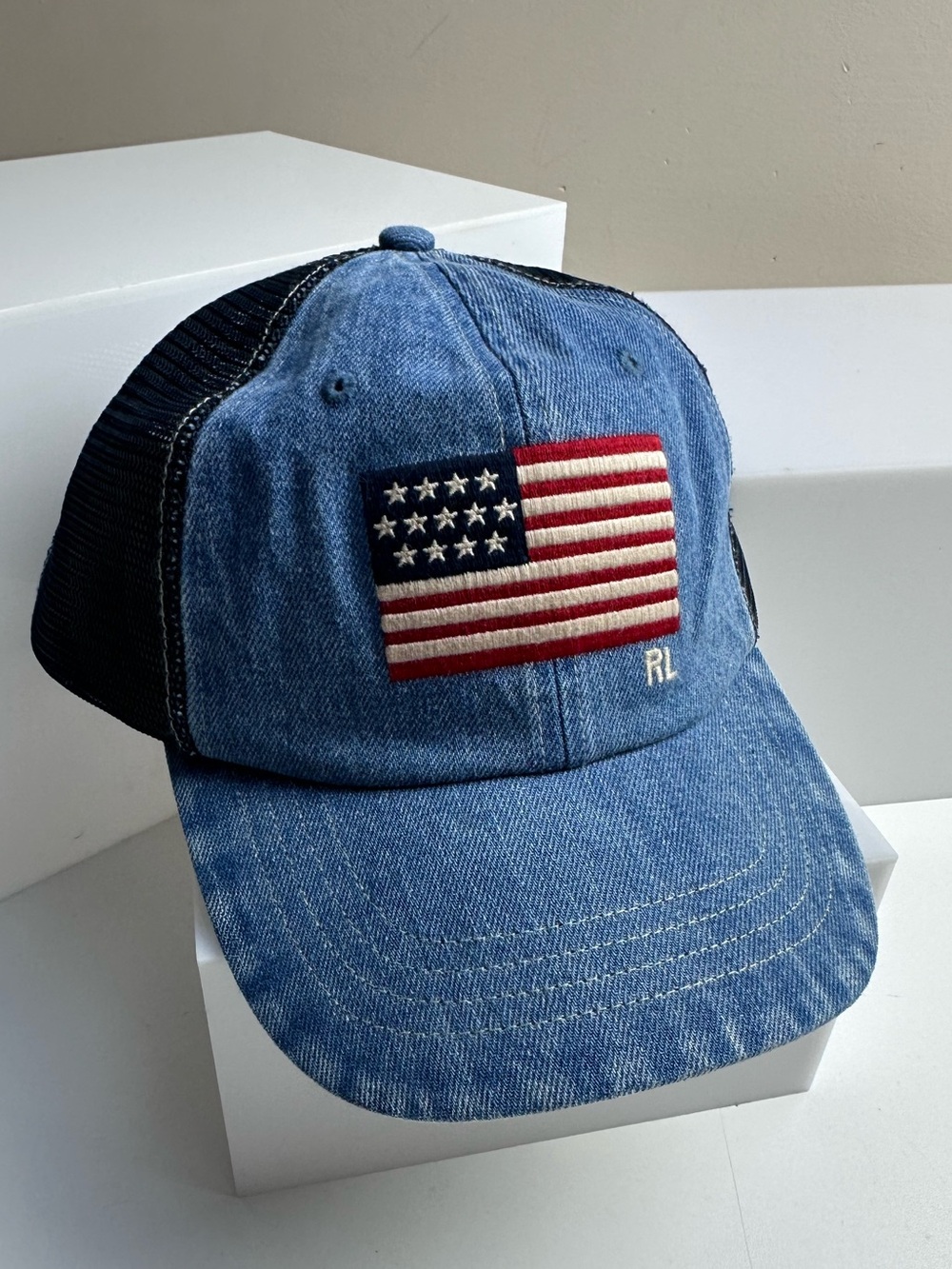 Polo Ralph Lauren Flag Trucker Ball Cap Hat NWT